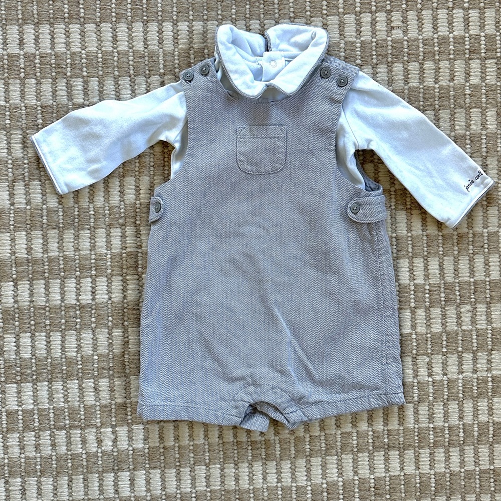 Janie & Jack Grey Herringbone Jon Jon
